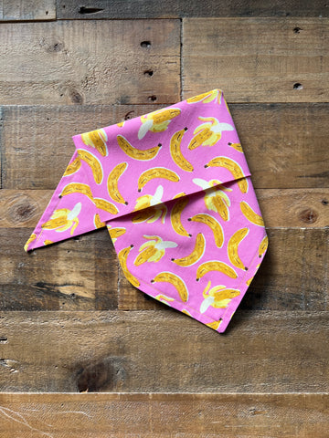 Bananas Dog Bandana - Pink