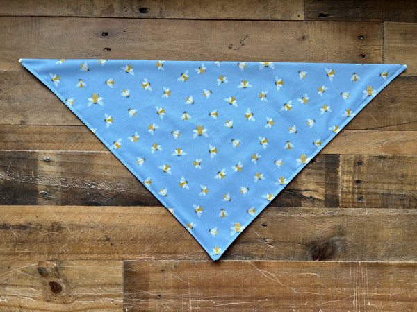 Bees Pattern on a Light Blue Background Dog Bandana