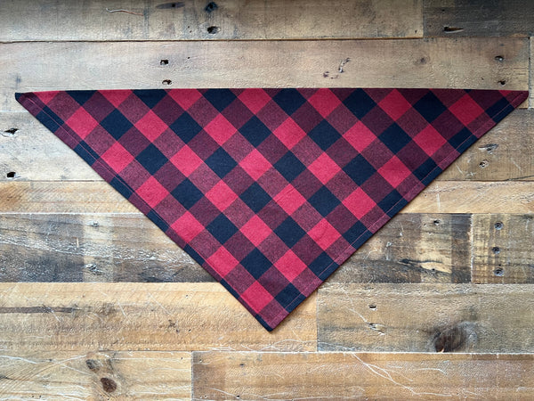 Black and Red Buffalo Plaid Dog Bandana