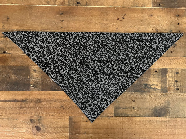 Fall Pumpkins Dog Bandana - Black and White