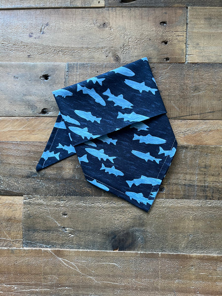 Blue Fish Dog Bandana