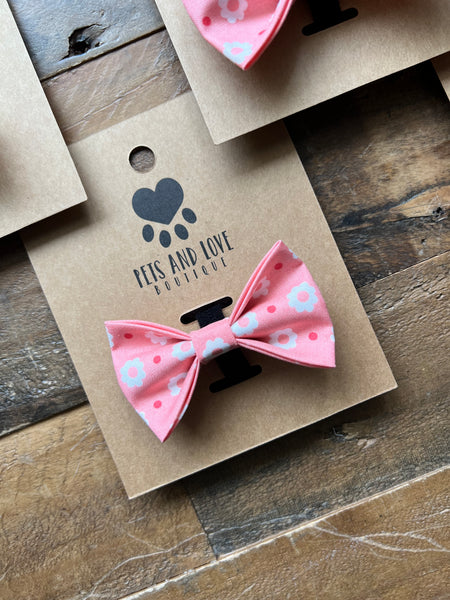 Carnations Collar Bow Pink