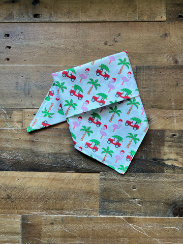 Christmas Flamingos Dog Bandana