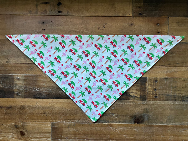 Christmas Flamingos Dog Bandana