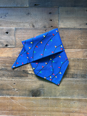 Christmas Lights Dog Bandana - Blue