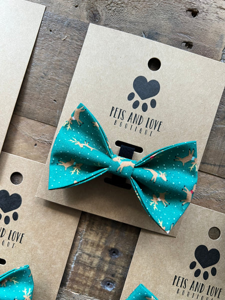 Christmas Reindeer Pet Bow Tie