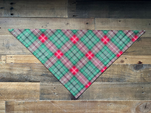 Christmas Green Tartan Dog Bandana