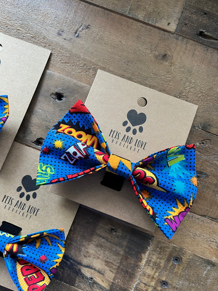 Comic Book Dog Bow Tie