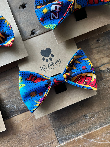 Comic Book Dog Bow Tie