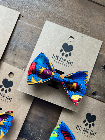 Comic Book Dog Bow Tie