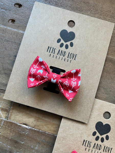 Valentines Cupid's Arrow Dog Bow Tie