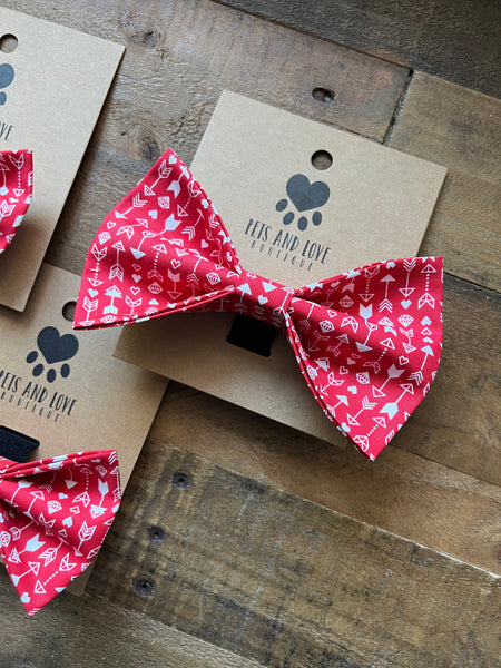Valentines Cupid's Arrow Dog Bow Tie