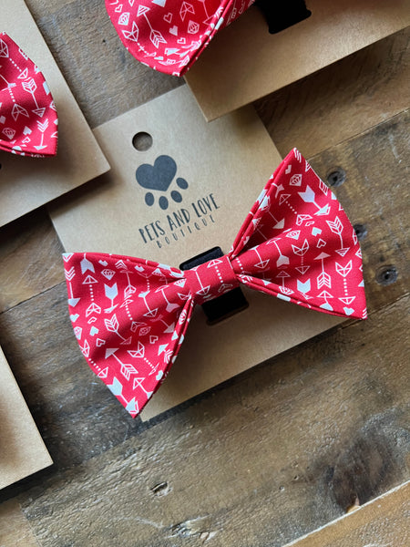 Valentines Cupid's Arrow Dog Bow Tie