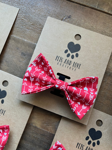 Valentines Cupid's Arrow Dog Bow Tie