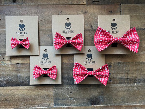 Valentines Cupid's Arrow Dog Bow Tie