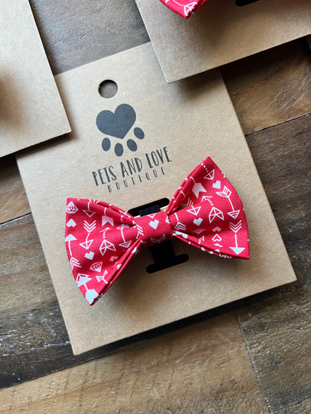 Valentines Cupid's Arrow Dog Bow Tie
