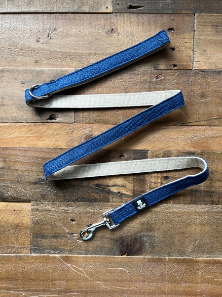 Organic Hemp Dog Leash - Dark Blue