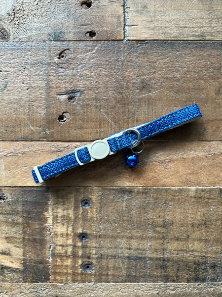 Organic Hemp Breakaway Cat Collar - Dark Blue