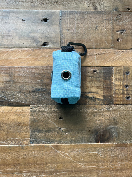 Organic Hemp Dog Poop Bag Holder - Light Blue