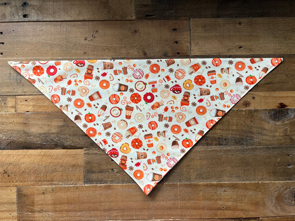 Fall Donuts and Lattes Dog Bandana