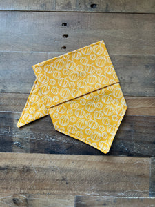 Fall Pumpkins Dog Bandana - Yellow