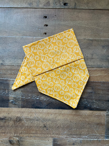 Fall Pumpkins Dog Bandana - Yellow