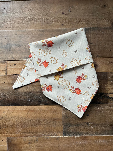 Fall Pumpkins and Leaves Dog Bandana