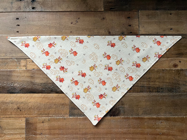 Fall Pumpkins and Leaves Dog Bandana