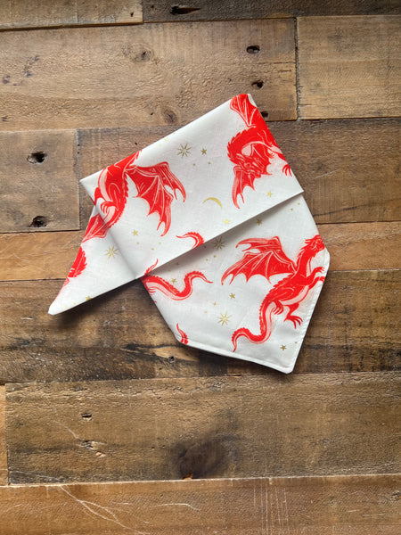 Fire Glow Dragons Red Dog Bandana 