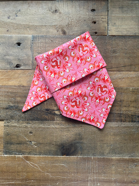 Fire Glow Metallic Dragons Red and Pink Dog Bandana