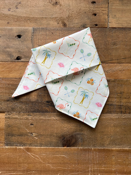 Flamingos and Martinis Dog Bandana Florida Theme