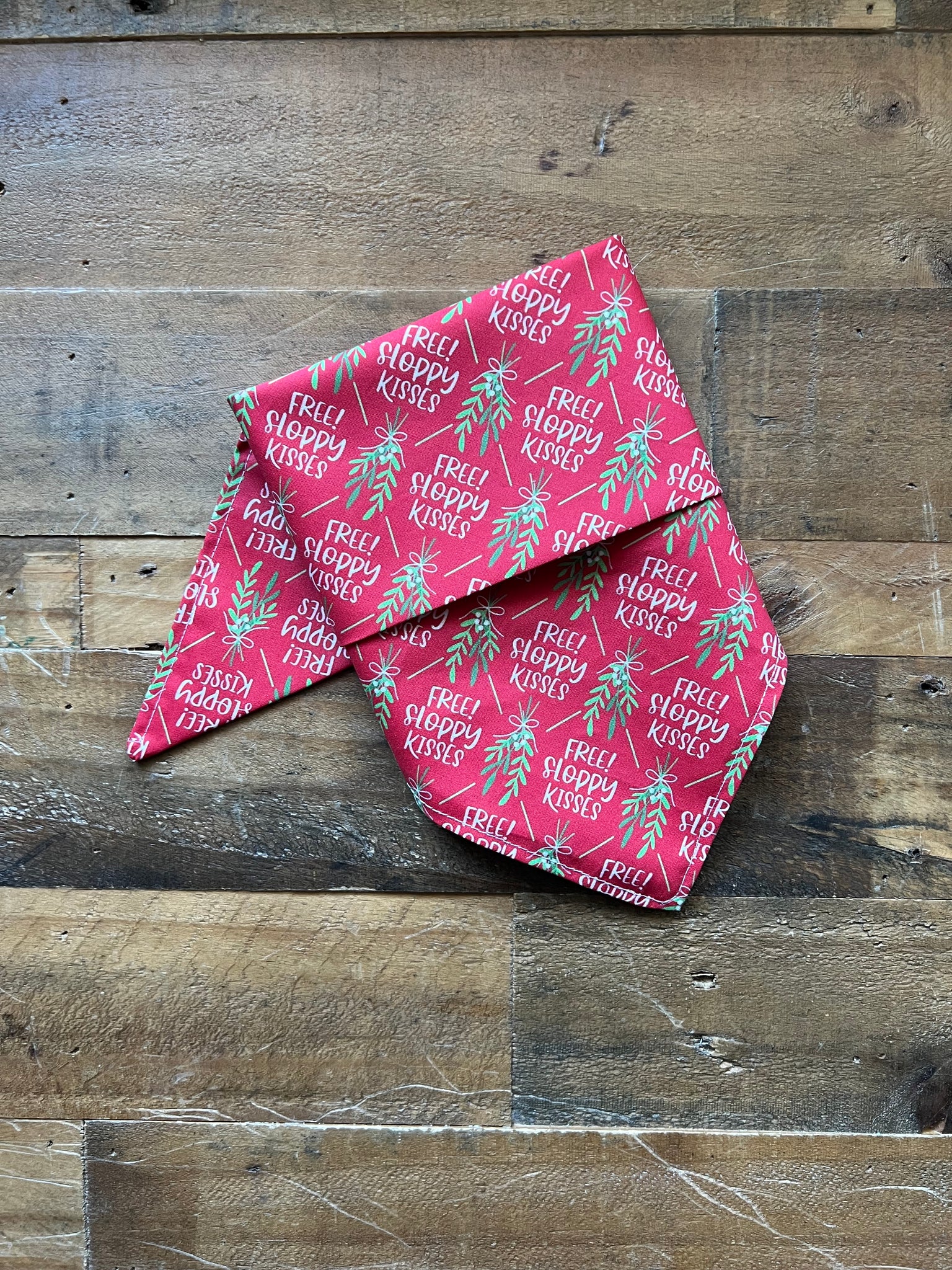 Christmas Free Sloppy Kisses Dog Bandana