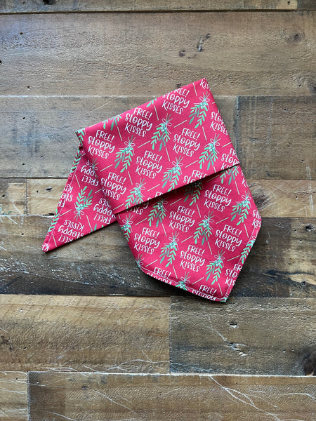 Christmas Free Sloppy Kisses Dog Bandana
