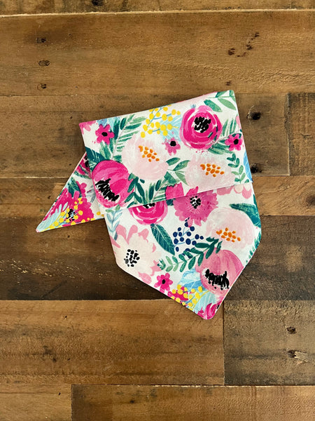 Spring Pink Flowers Dog Bandana