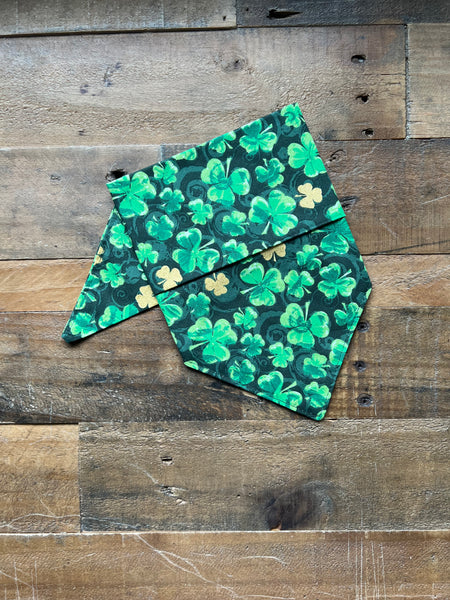 Green and Gold Shamrock Dog Bandana