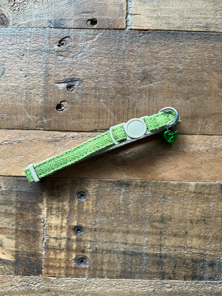 Organic Hemp Breakaway Cat Collar - Green