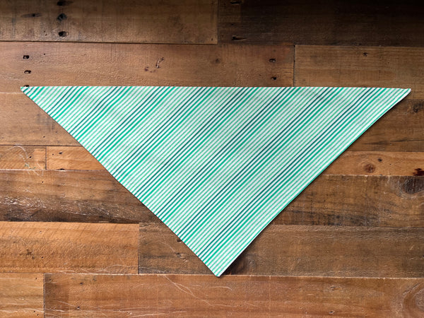 Green and White Stripes Dog Bandana