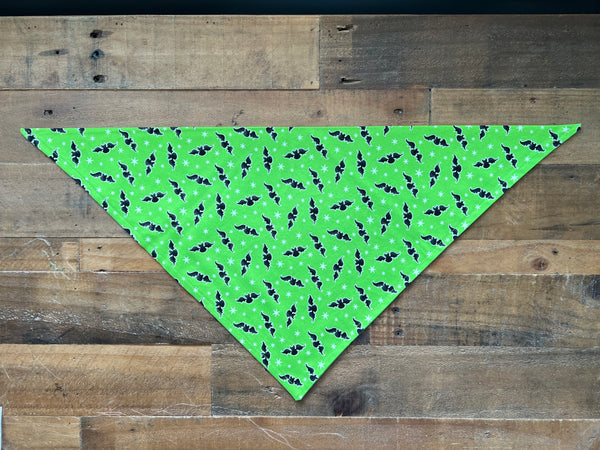 Halloween Bats Dog Bandana - Green