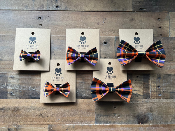 Halloween Dark Plaid Bow Tie