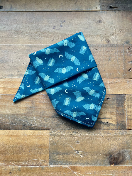 Crazy Bats Dog Bandana Blue