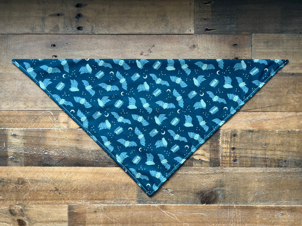 Crazy Bats Dog Bandana Blue