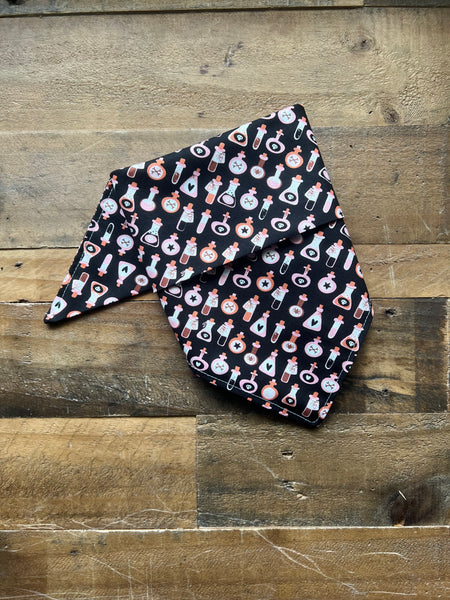 Halloween Potions Dog Bandana - Black