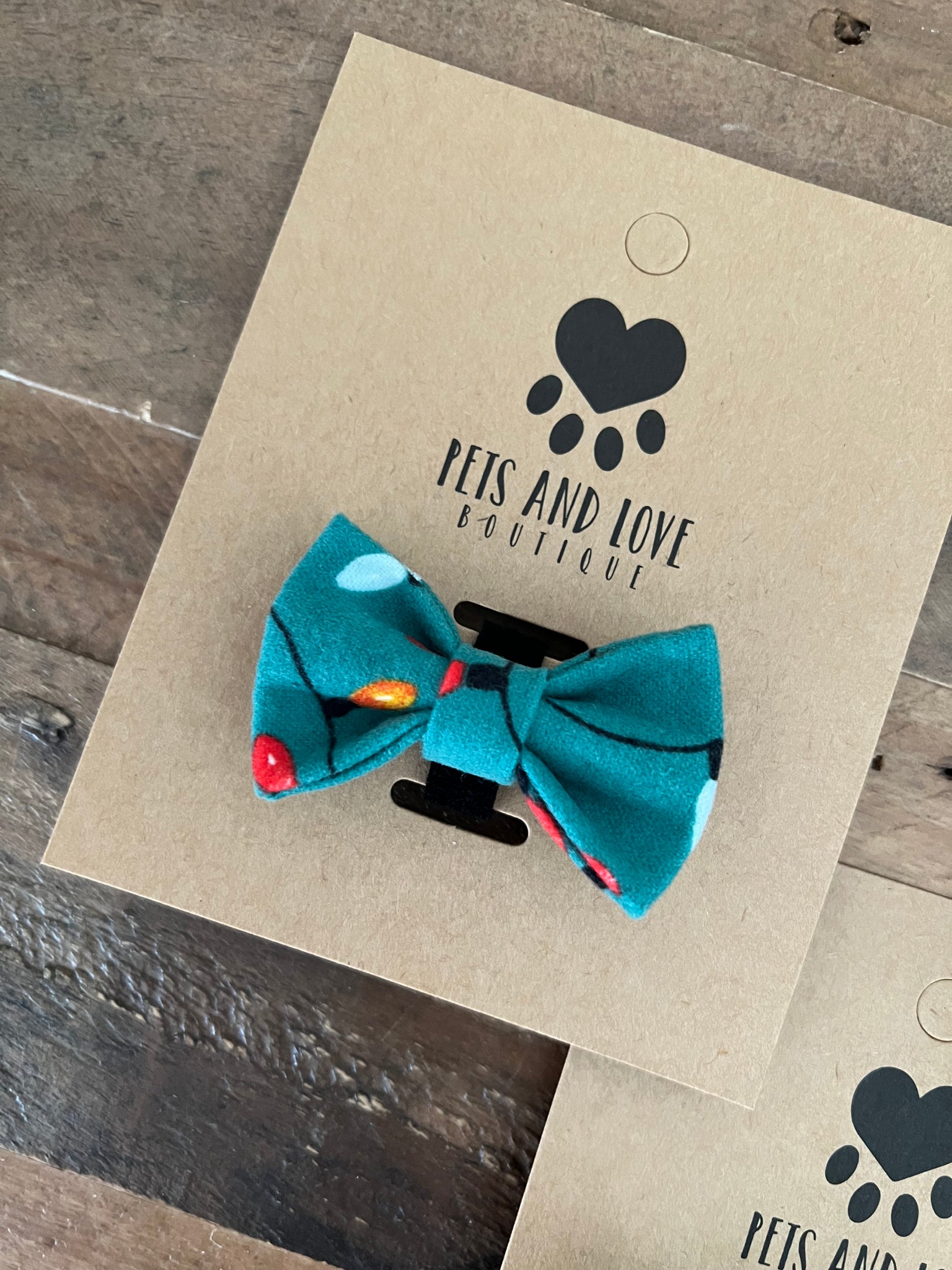 Christmas Lights Dog Bow Tie