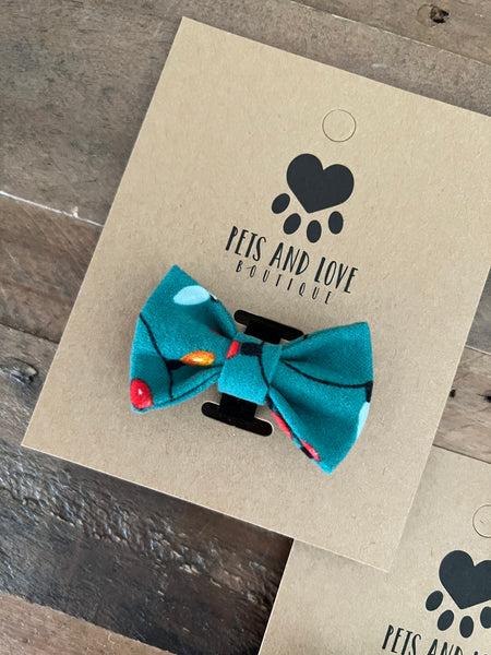 Christmas Lights Dog Bow Tie