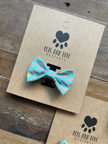 Hot Dogs Extra Small Dog Bow Tie velcro attatchment