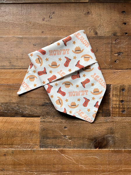 Cowboy Themed Dog Bandana Pink