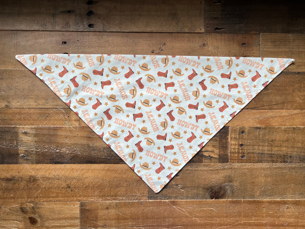 Cowboy Themed Dog Bandana Pink