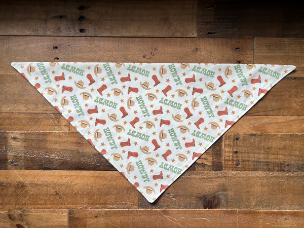 Dog Bandana with Cowboy Themed Pattern Dog Bandana