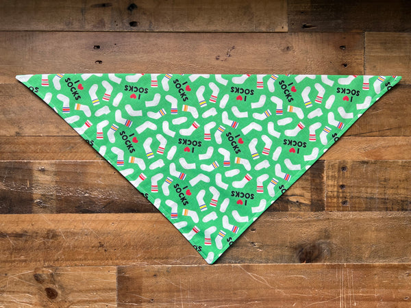 I Love Socks Dog Bandana