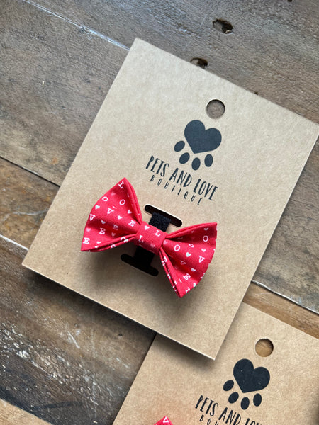 Valentines LOVE Dog Pet Bow Tie